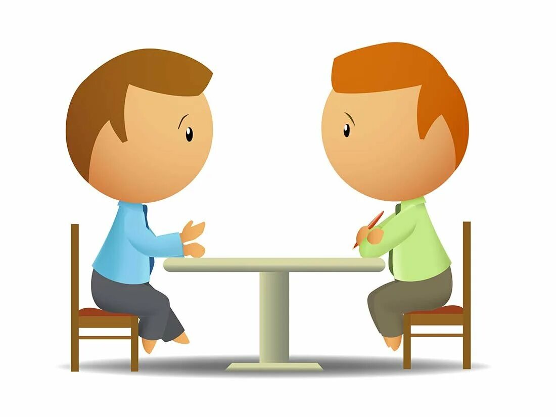Давай в другой стол. Человечки за столом. Разговор двух человечков. Два человека беседуют за столом. Два человечка.