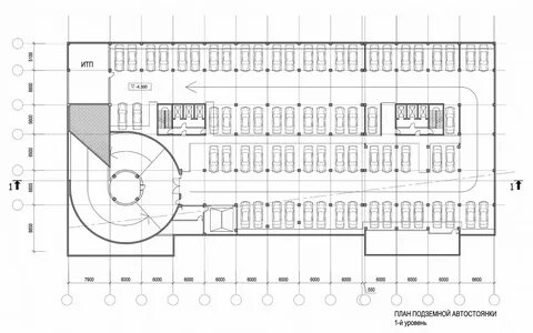 План подземной парковки dwg - Фотобанк