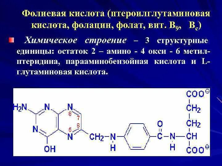 Витамин b9 структура. Витамин в9 химическое строение. Витамин в9 формула. Витамин b9 формула. Показания фолиевой кислоты