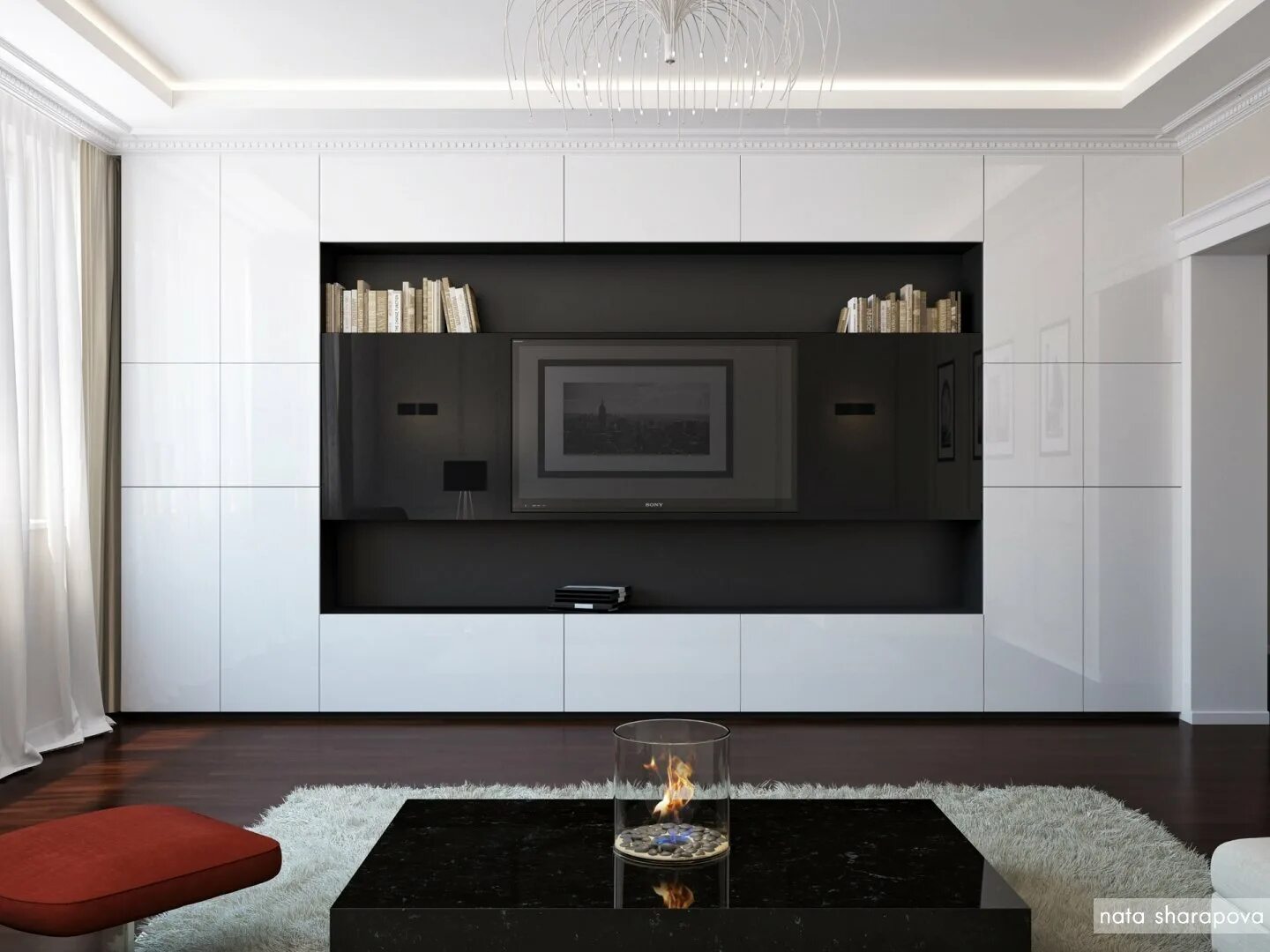 Шкафы-купе в интерьере гостиной. Варианты, виды, фото Studio apartment decoratin