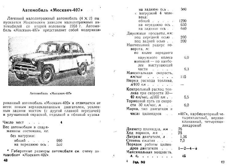 Сколько весит двигатель автомобиля. Двигатель Москвич 412 технические характеристики. Москвич 407 двигатель характеристики. Москвич-407 легковой технические характеристики. Москвич 412 двигатель характеристики.