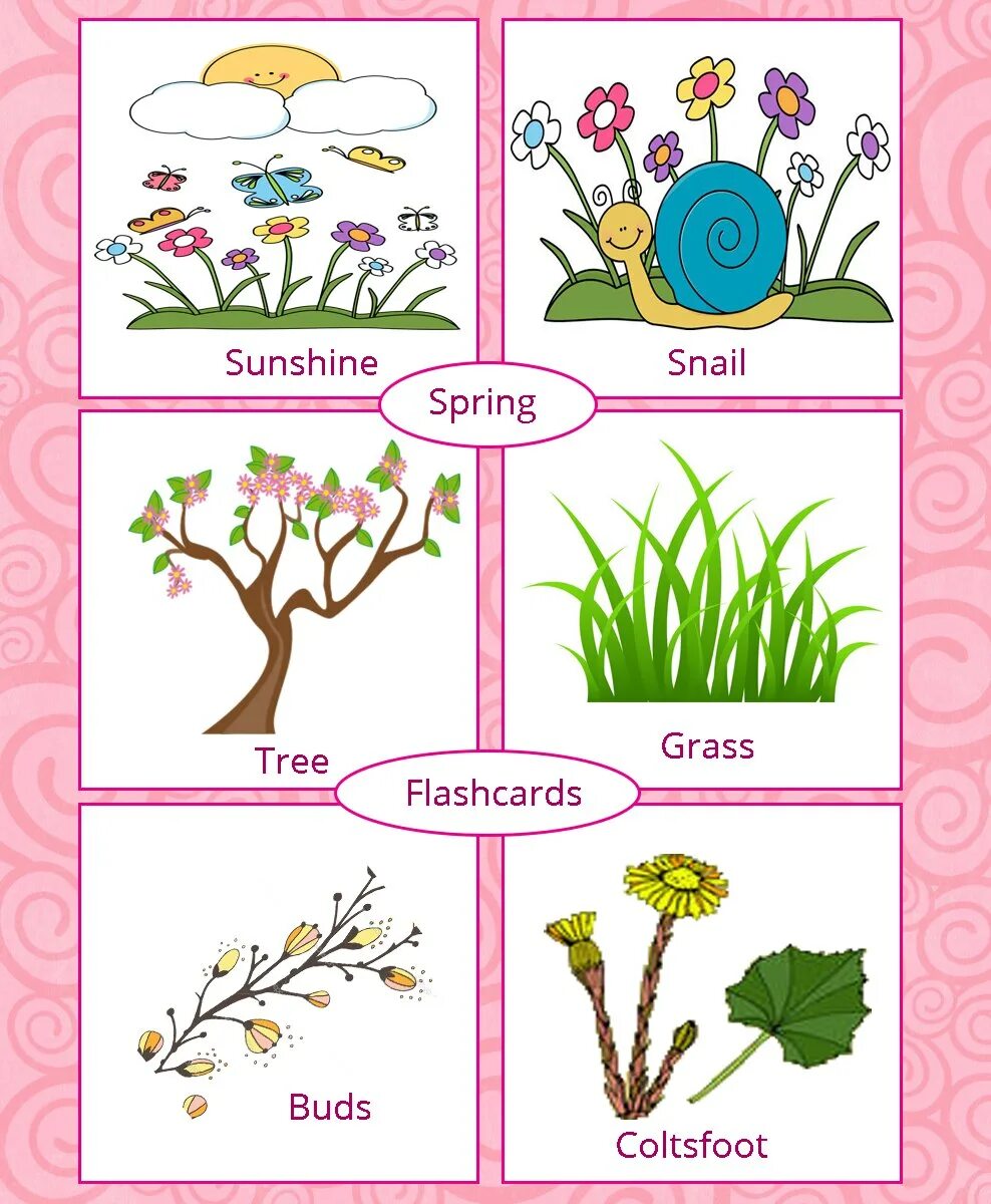 Задания на весеннюю тематику для дошкольников. Песни про весну на английском