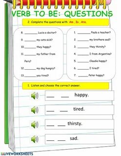 Verb to be questions exercises