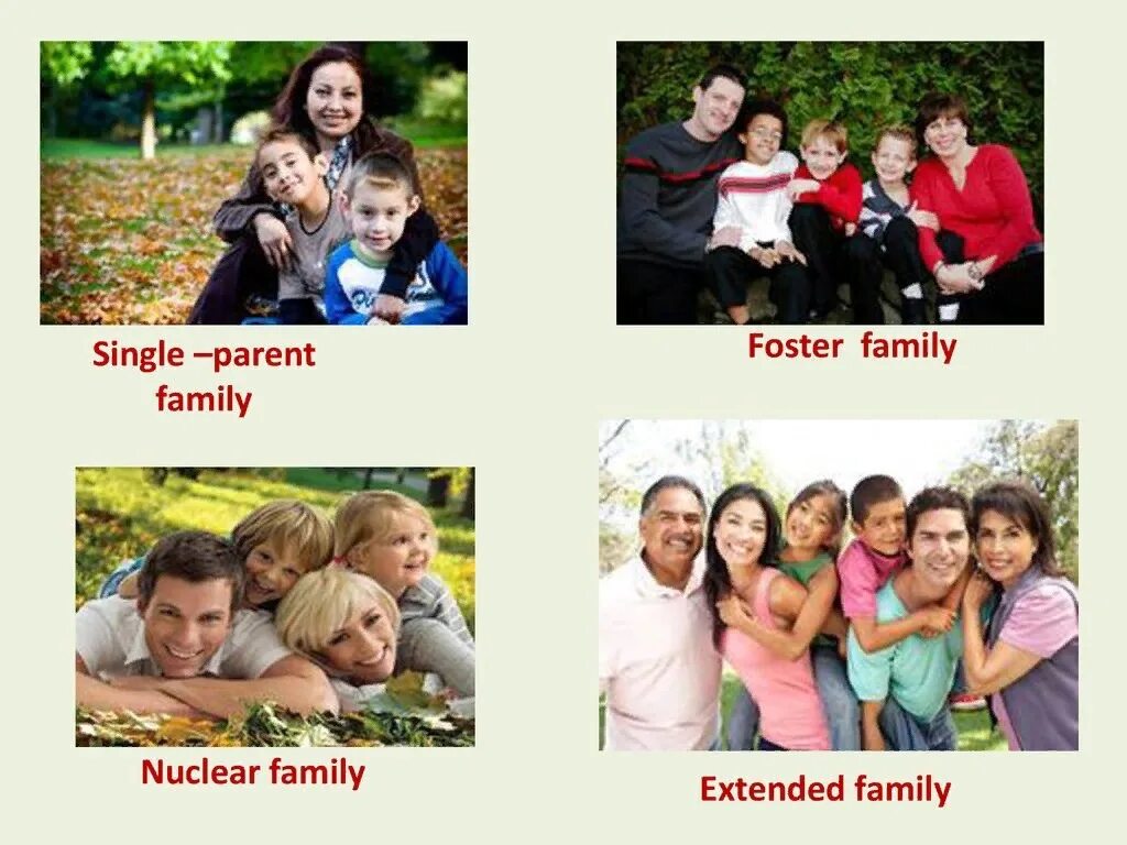 Nuclear and Extended Family. Single parent Family. Nuclear Family Extended Family. Нуклеарная семья.