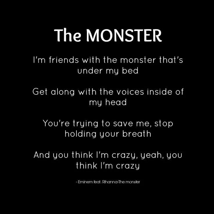 Я чувствую монстра текст. Monster rihanna текст. песня monster. текст песни monster. monster eminem текст.
