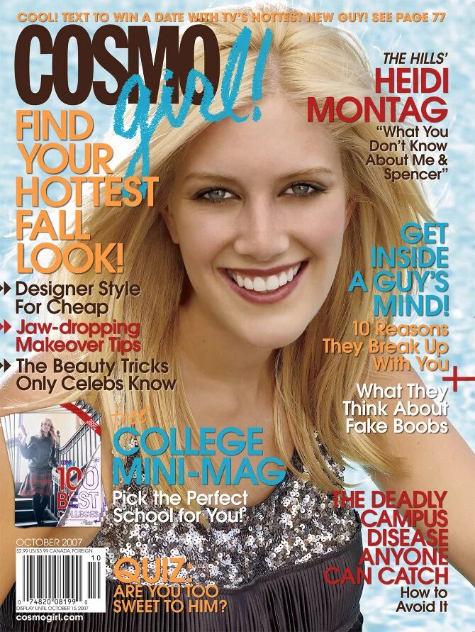 We this magazine. Хайди на обложке журнала. Космо герл. The Hills Heidi Montag. Cosmopolitan girls.