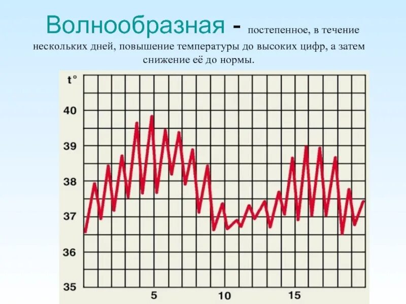 Повышенная температура несколько дней. Постепенное повышение температуры. волнообразное повышение температуры. волнообразная температура. температура волнообразная причины.