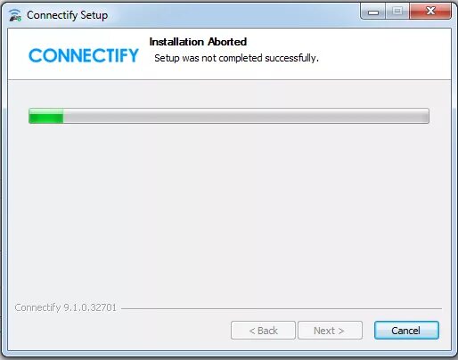 Install aborted. Install aborted