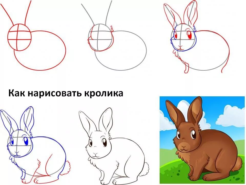 Как рисовать зайца поэтапно карандашом для детей. Поэтапное рисование кролика. Кролик рисунок поэтапно. Рисуем кролика поэтапно для детей. Kak