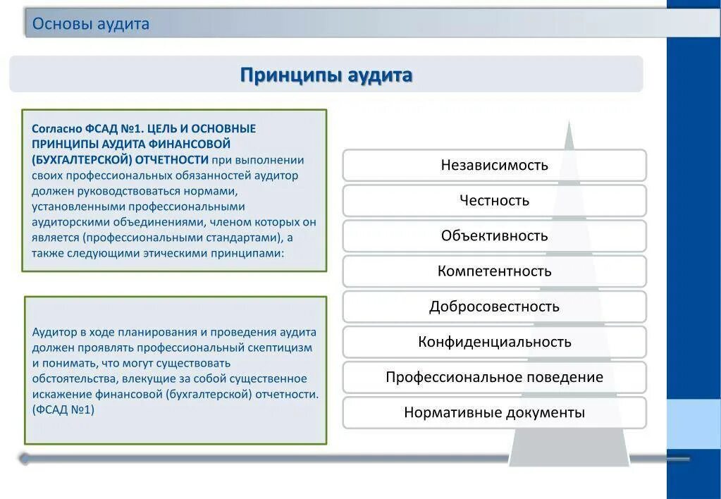 Основная аудиторская организация. Принципы аудиторского контроля. Принципы проведения аудиторской проверки. Принципы проведения аудита на предприятии. Основополагающие принципы аудита.