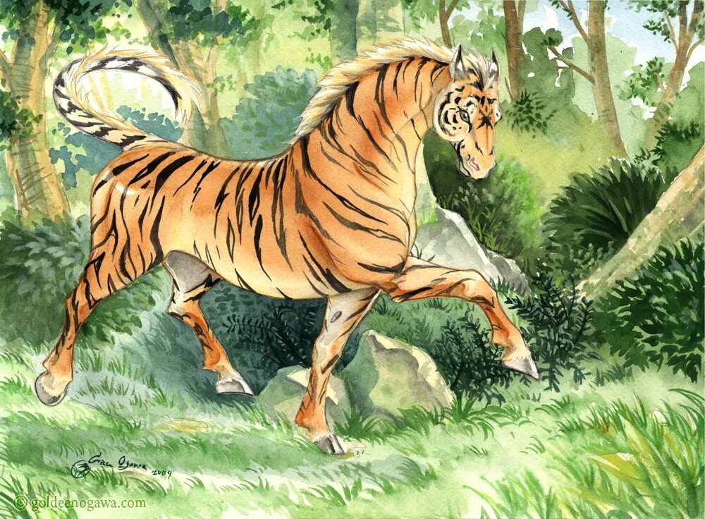 Tiger horse. Кигер-мустанг. Лошадка с тигром. Конь дракон. Необычные лошади.