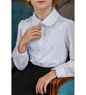 Белая блузка для девочки в школу