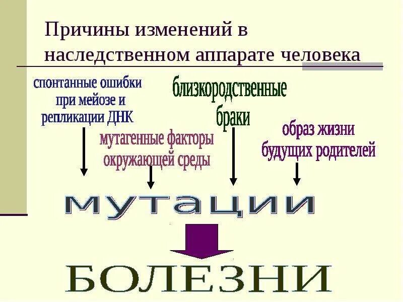 Наследственные болезни причины и профилактика презентация. Причины наследственных болезней человека. Наследственные болезни их причины и профилактика. Наследственные болезни человека их причины. Причины изменения в наследственном аппарате человека.