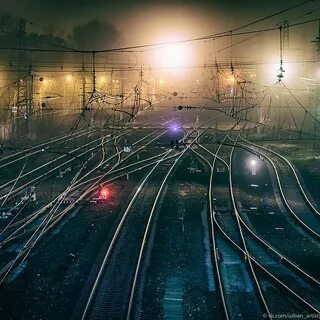 Железная дорога ночью