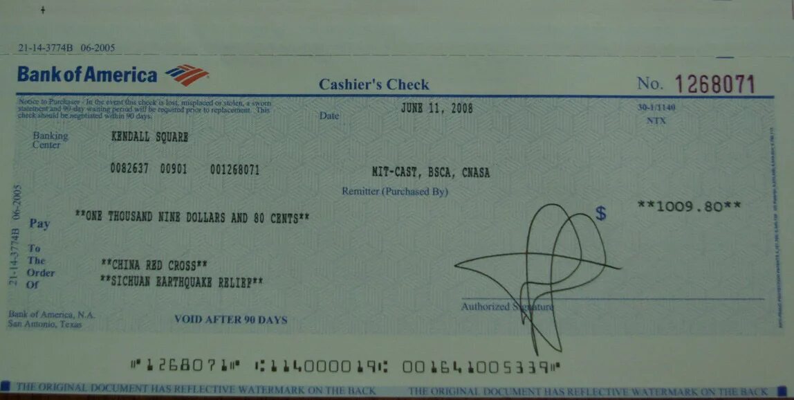 Check in banking. Bank check.