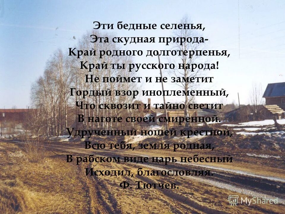 взор иноплеменный. эти бедные селенья эта скудная природа. в рабском виде исходил благословляя. край родной долготерпенья край ты русского народа. ф.