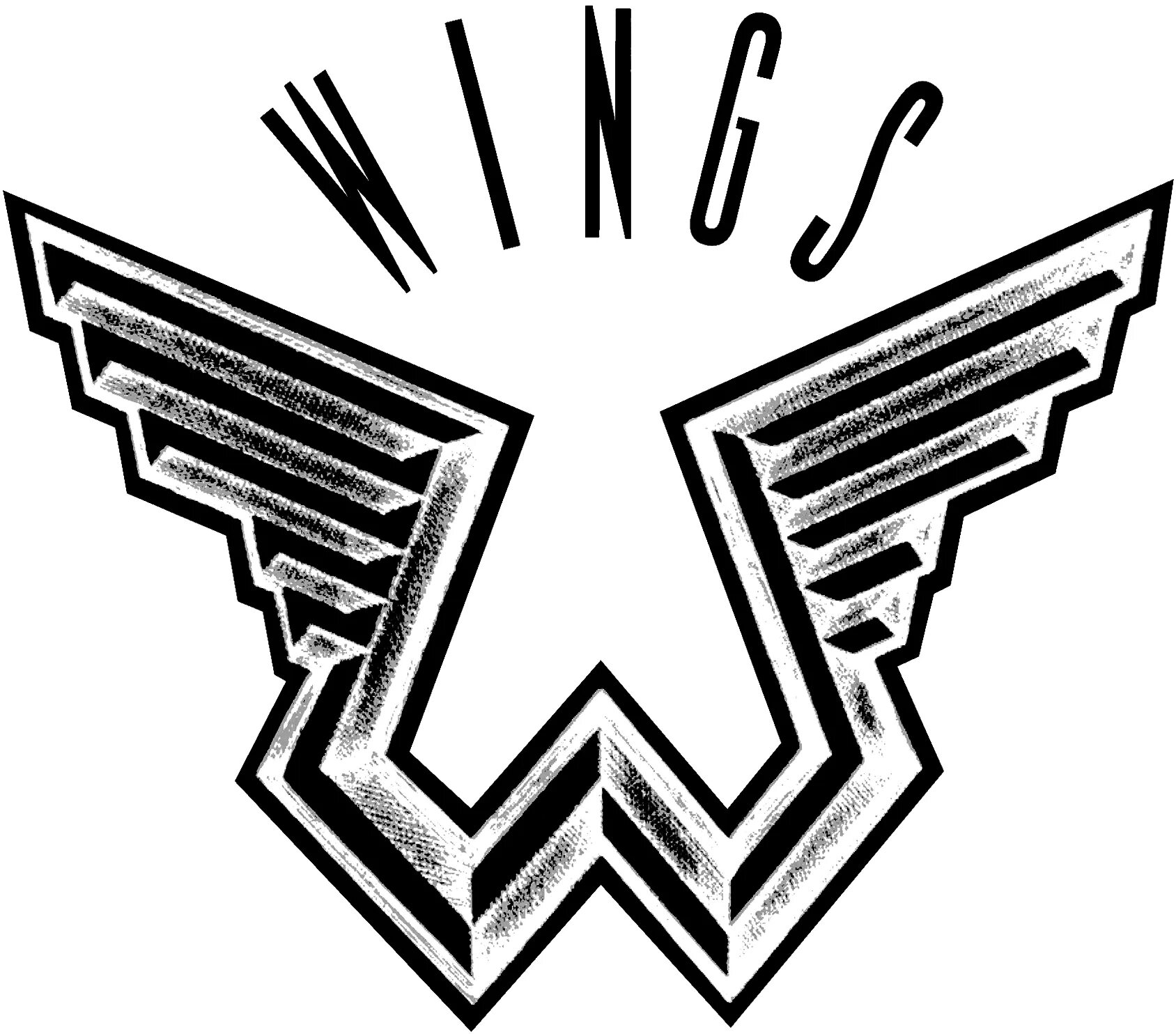 Paul mccartney wings one hand clapping. P. mccartney wings logo.