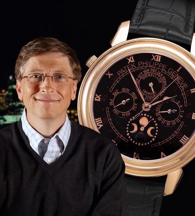 Часы богатейших людей. Часы Билла Гейтса Patek Philippe. Patek Philippe Sky Moon Tourbillon Гейтс.