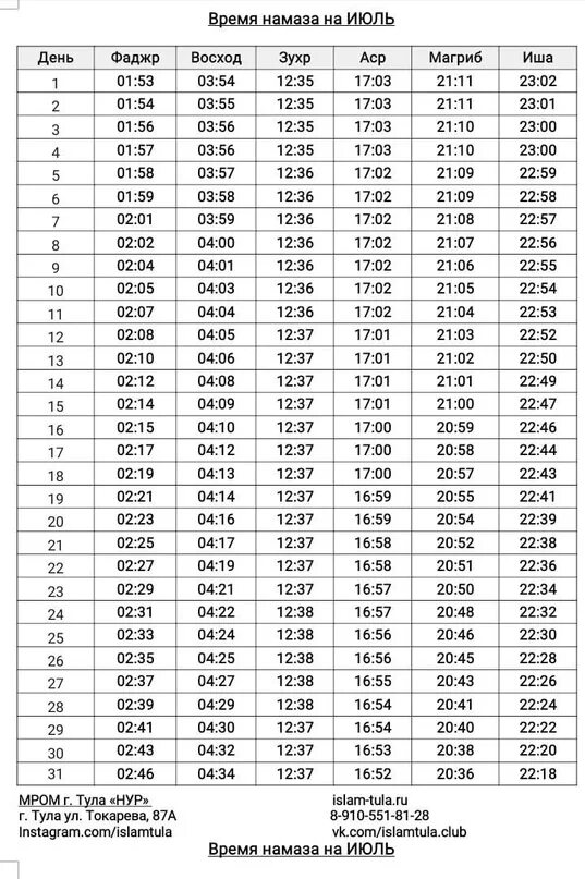 Время намаза в горно алтайске