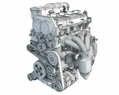 4 Cylinder Engine - 3D Model by 3D Horse.