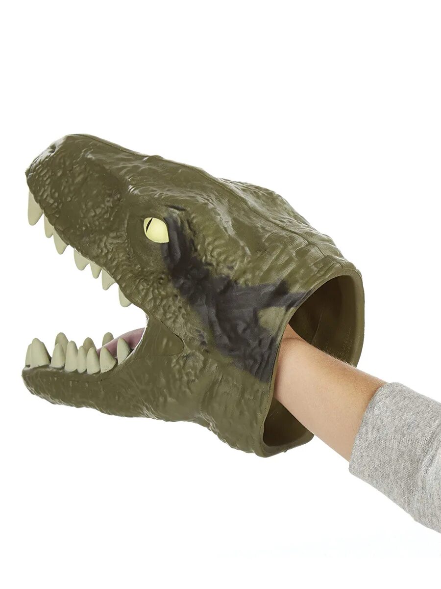 Динозавр на руку. Маска динозавра Jurassic World Тирекс. Маска Тирекса Jurassic World детский мир. Velociraptor Glove Jurassic World Hasbro. Маска раптора Jurassic World фурсьют.