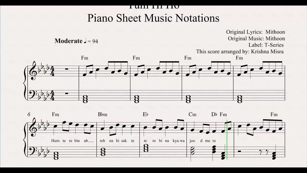 Song sheet. Tum Hi ho Ноты. Музыка из Терминатора Ноты. Тум Хи Хо Ноты для пианино. Tum Hi ho Ноты на пианино.