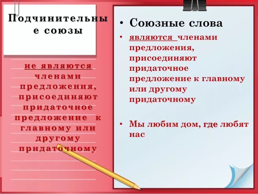 Подчинительные союзы являются членами