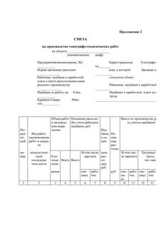 Смета изыскания