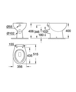 Grohe унитаз напольный с бачком