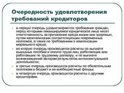 Очередность погашения обязательств