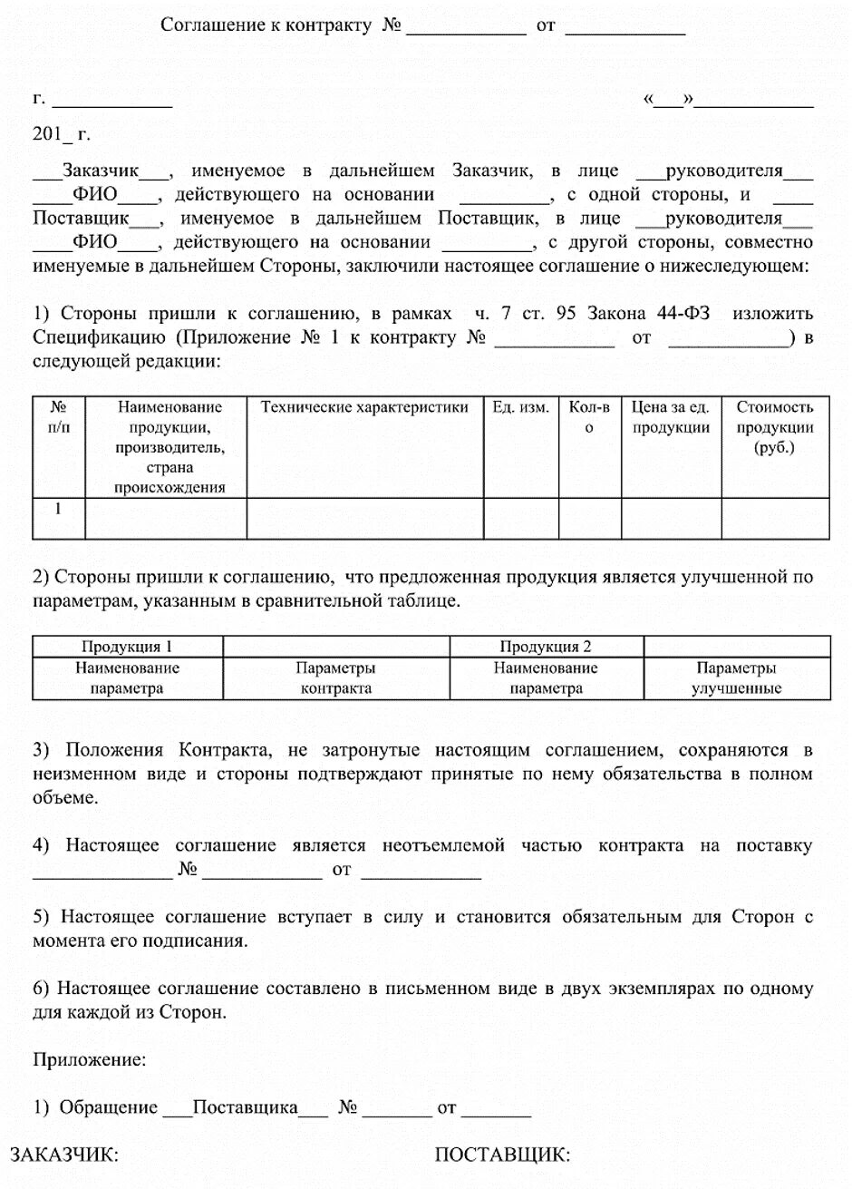Поправки в 44-фз. Обязанности заказчика. Реестр контрактов по 44 фз образец. Письмо об улучшенных характеристиках. Доп соглашение о поставке товара с улучшенными характеристиками.