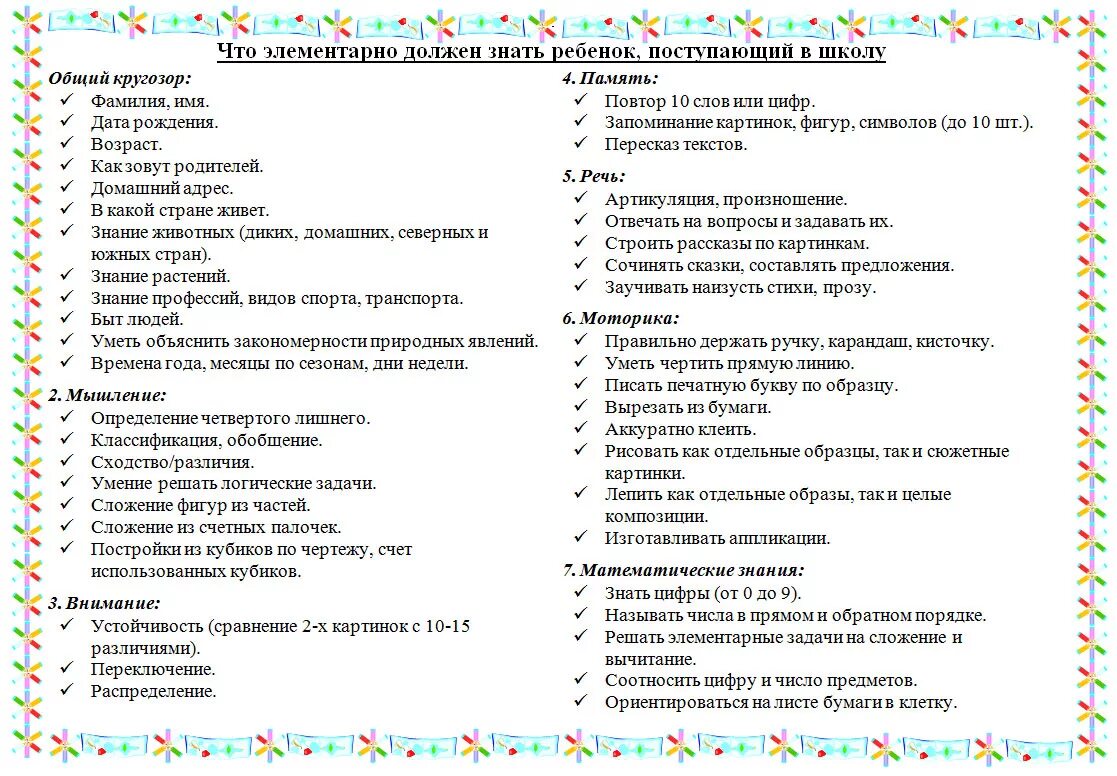Что нужно ребенку в 6 лет. Что должен уметь ребенок перед школой в 1 класс. что должен уметь ребёнок при поступлении в 1 класс. что должен знать ребёнок при поступлении в 1 класс. что должен уметь ребёнок в 7 лет перед школой.