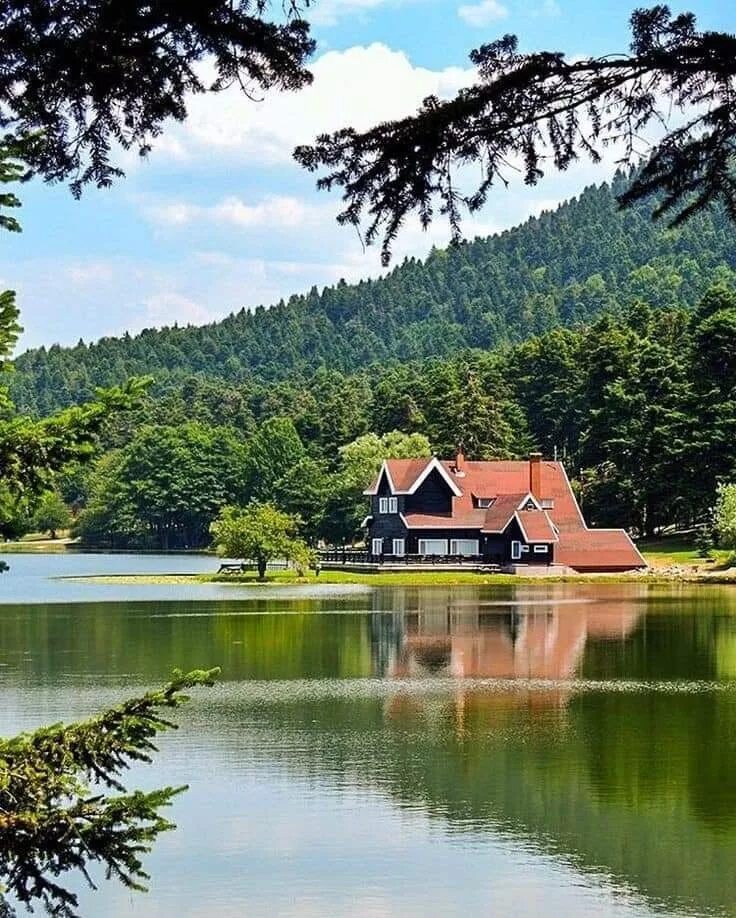 House near the lake. Дом у реки (River Cottage). Домик лесника около озера Выштынецком озере. Хижина штата Мэн. Домик у озера.