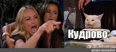Мем с котом и двумя женщинами
