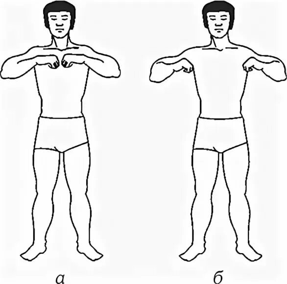 Упражнение рывки руками в стороны. Упражнение разведение согнутых рук в стороны. Упражнение рывки руками перед грудью. Упражнение руки согнуть в локтях.