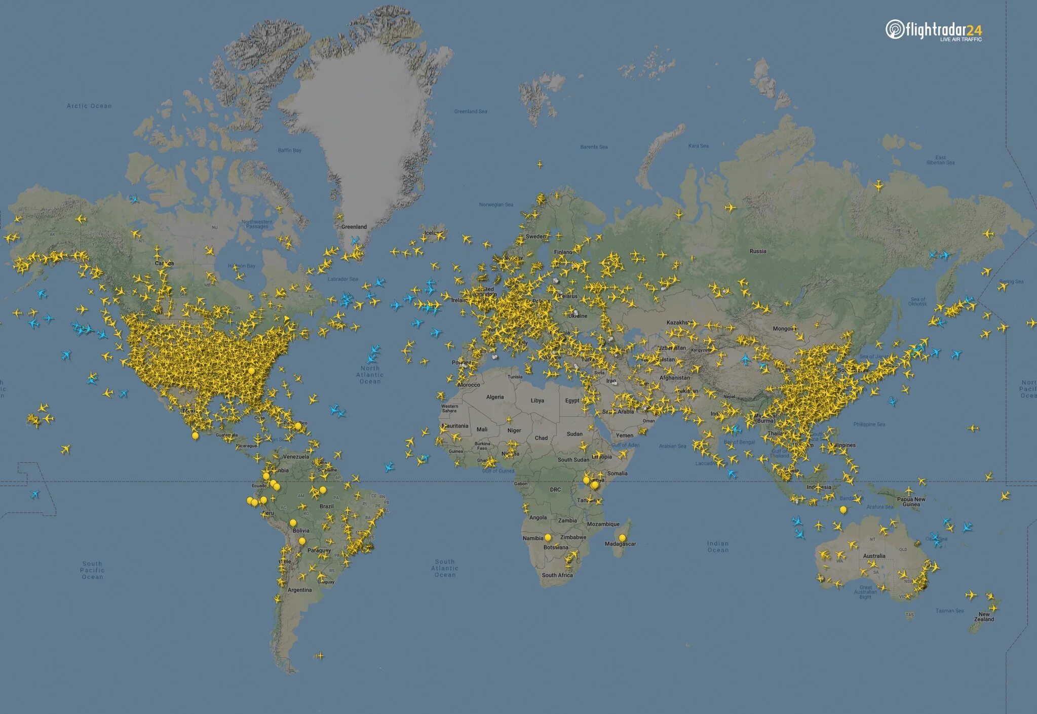 Карта мировых полетов