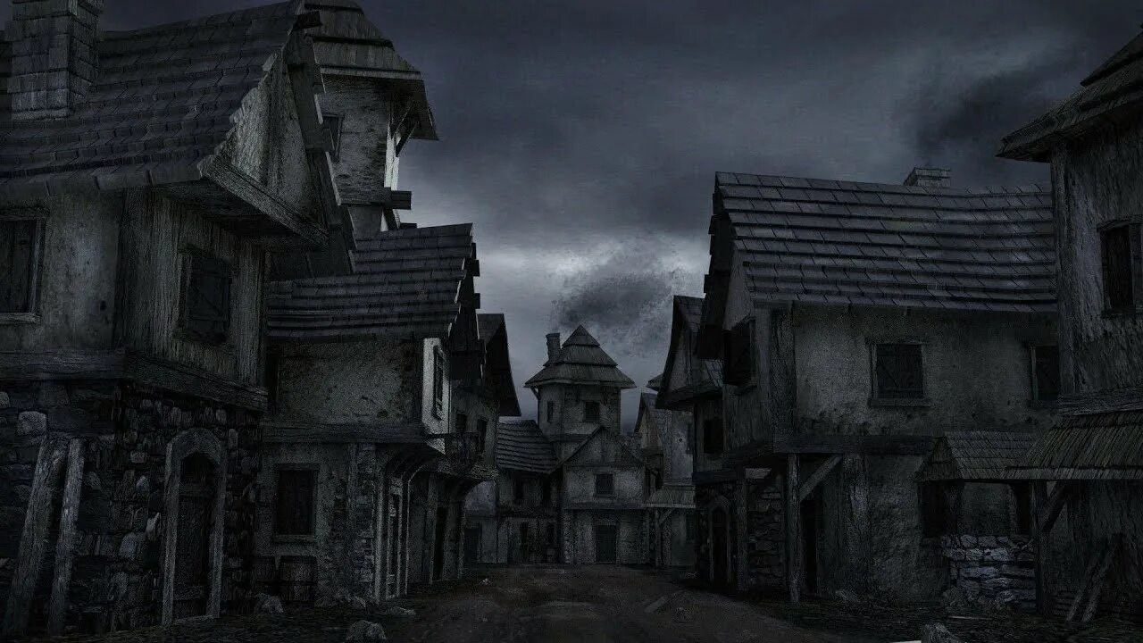 Темная деревня 2. Заброшенная деревня дарк фэнтези. Темная деревня. Мрачный город. Мрачная деревня.
