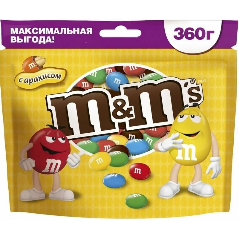 Ммдемс цена. M&M"S драже с арахисом, 360г. Драже арахис м&м 360г. Драже m&MS С арахисом 360г. Драже m&m's с молочным шоколадом 360г 4011100158115.