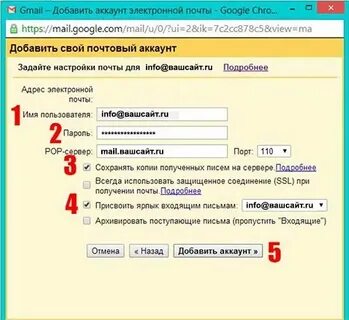 Как правильно указать электронную почту