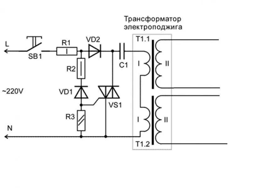 Не работает пьезорозжиг на газовой. Схема блока электророзжига газовой плиты. Электро розжиг ГАЗ плиты схема. Схема блока поджига газовой плиты Гефест. Схема подключения поджига газовой плиты.