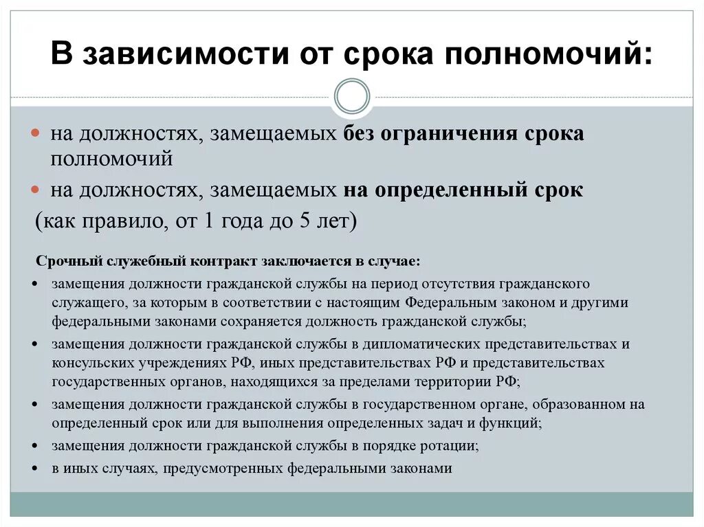 На какой срок государственные. Сроки замещения должностей гражданской службы. Срок полномочий. Органы по срокам полномочий. Компетенция государственного органа по срокам полномочия.