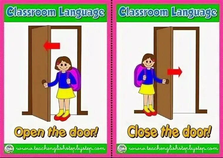 Переведи слово дверь. Английский Classroom language. Карточки с Classroom language. Classroom language Flashcards. Classroom Commands.