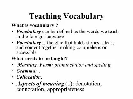 Teacher vocabulary
