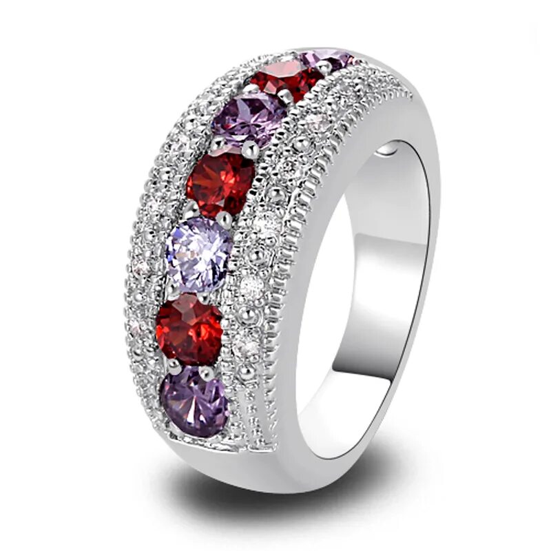 Trendy Women rings Engagement Wedding Rings Gold-color Stone Ring Jewelry Gift C