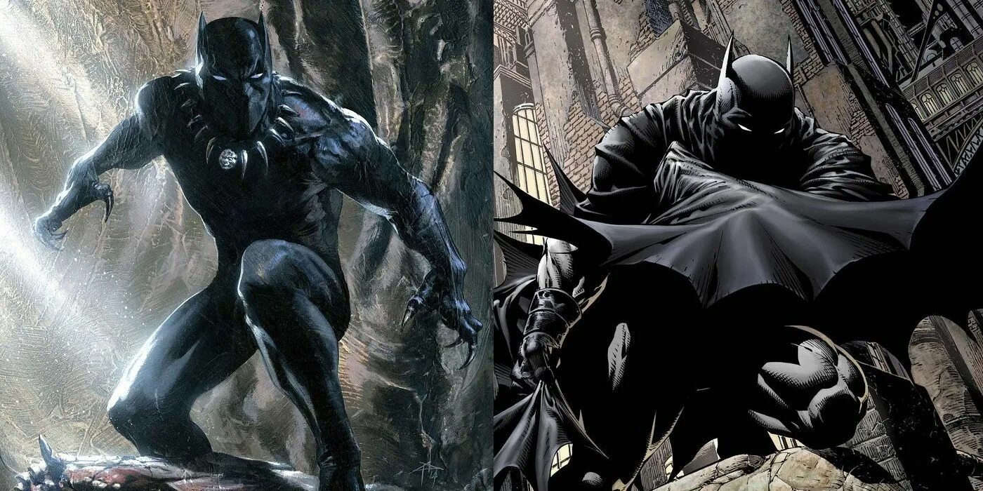 Черная пантера против черной пантеры. Бэтмен против чëрной пантэра. Бэтмен и черная пантера. Чёрная пантера против Бэтмена. Черная пантера и Бэтмен и человек паук.