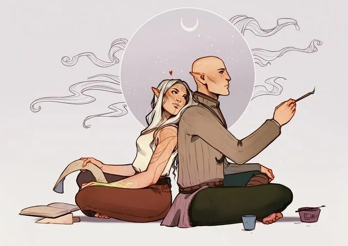 Solas city heroes. Солас и Лавеллан. Dragon age Лавеллан арт. Solas and Lavellan. Солас Dragon age комикс.