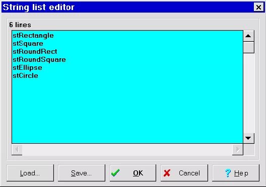Line editor. Редактор lister. string list editor. свойства управления в делфи. свойства формы делфи.