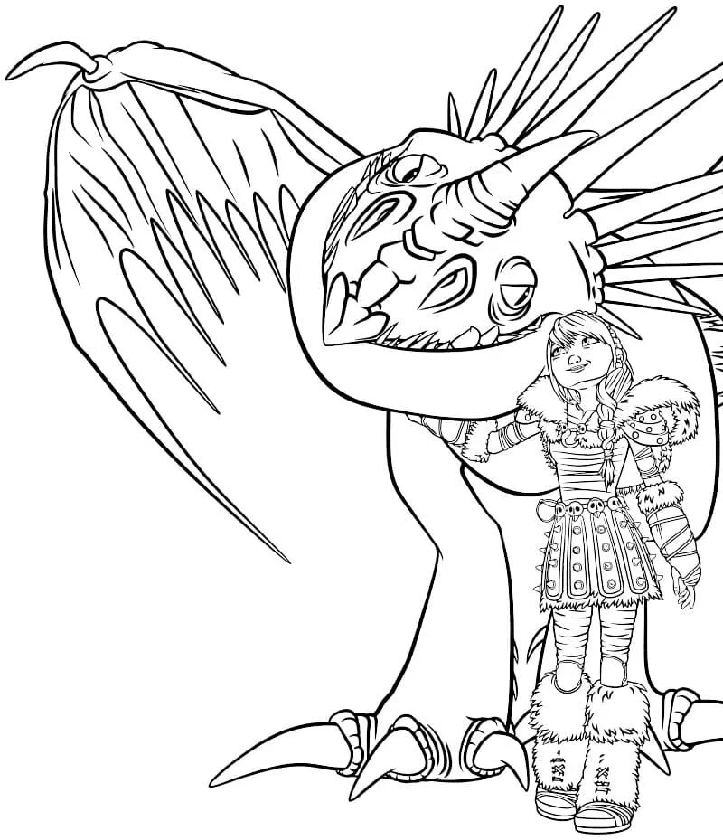 Раскраска драконы 3. Громгильда дракон раскраска.