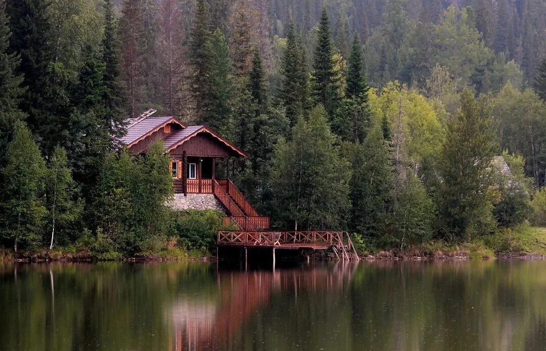 Дом в лесу у реки фото Photo: Les_Ozero_Dom, resort, TSN Grinvud, Letnyaya ulitsa, 3Е Yandex Maps