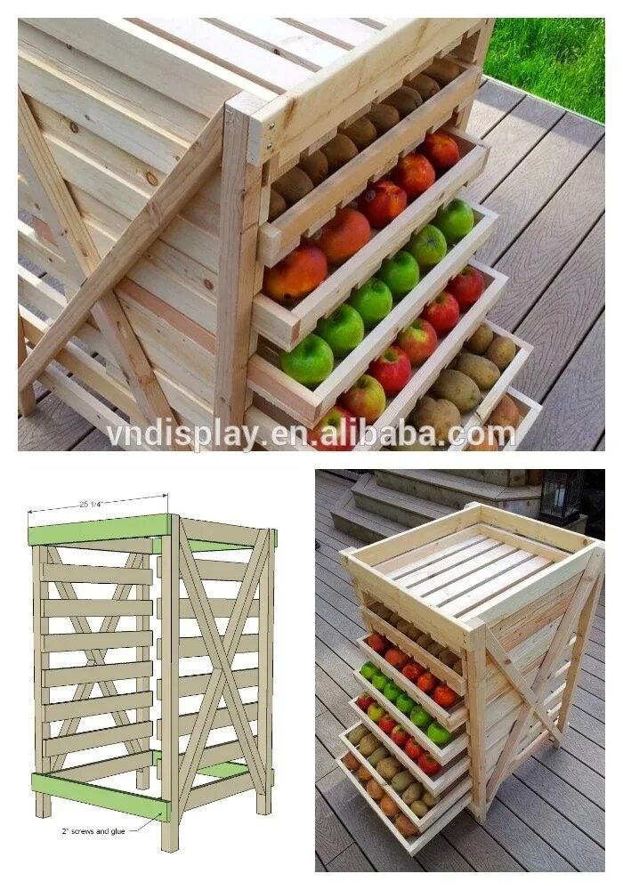 Хранение овощей своими руками. Ящик для овощей деревянный. Деревянный стеллаж для овощей. Ящики для хранения овощей деревянные. Деревянный стеллаж для хранения овощей.